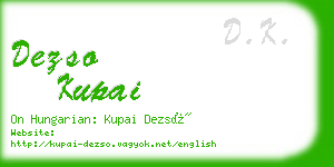 dezso kupai business card